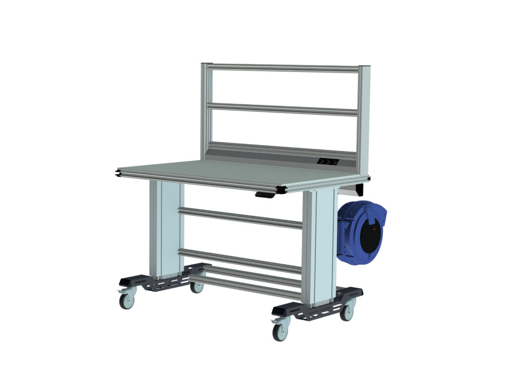 CLIP-O-FLEX® Mobiler höhenverstellbarer Computerarbeitsplatz