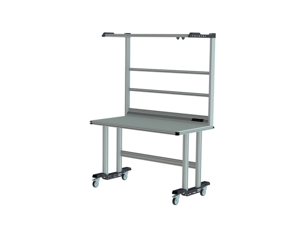 CLIP-O-FLEX® Mobiler Steh-Systemarbeitsplatz mit Aufbau